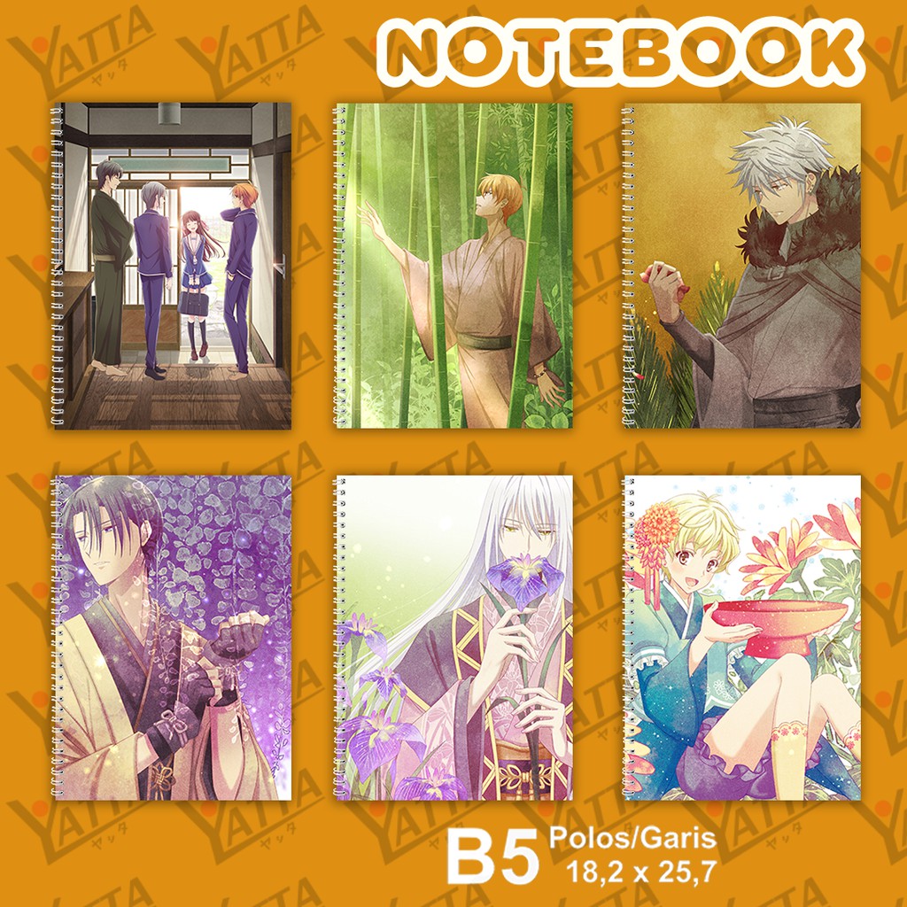 

Notebook Anime Ukuran B5 18,2 x 25,7 cm Fruits basket Seri 1