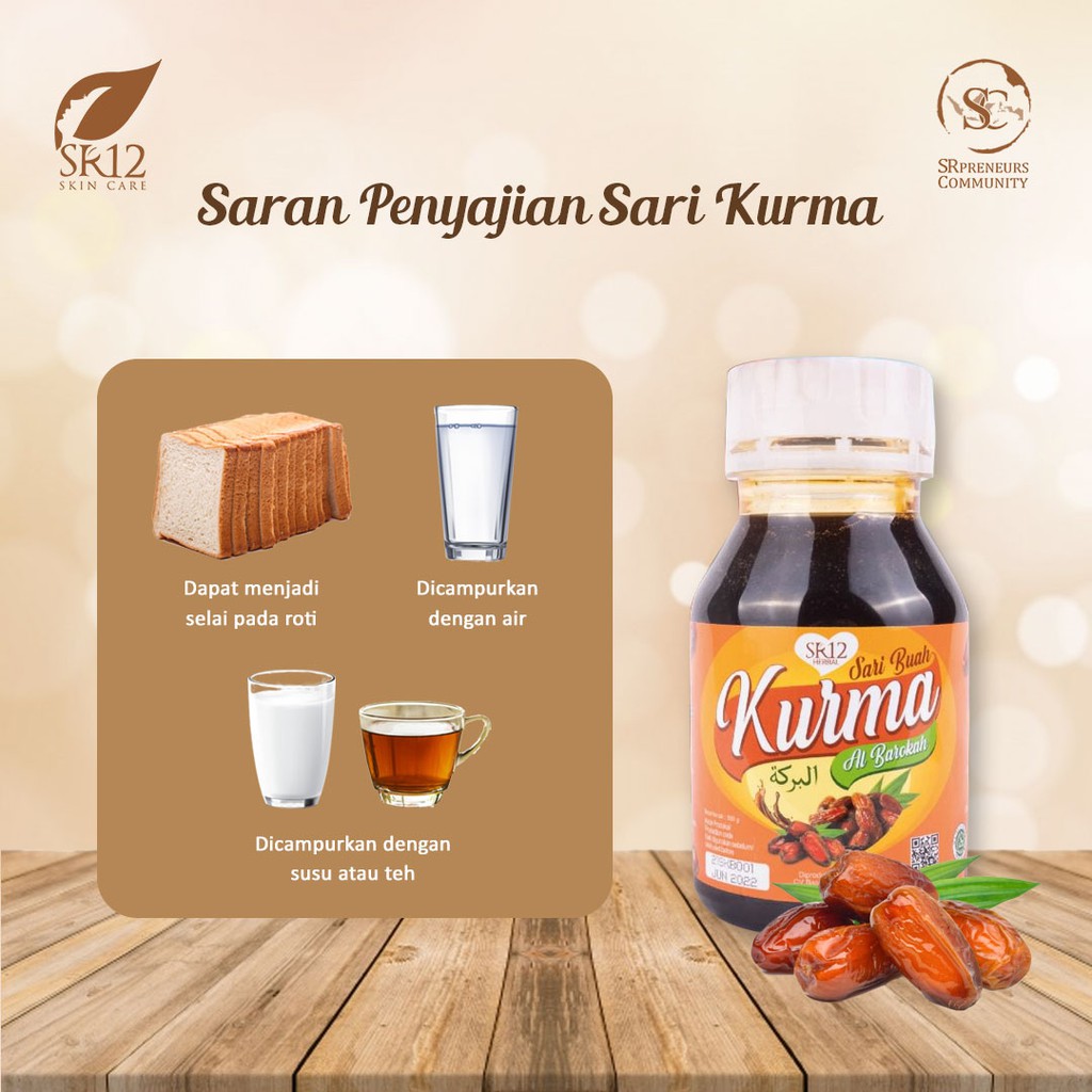 SR12 HERBAL SKINCARE SARI BUAH KURMA AL BAROKAH / SARI KURMA ASLI / MENINGKATKAN STAMINA TUBUH / MENCEGAH ANEMIA