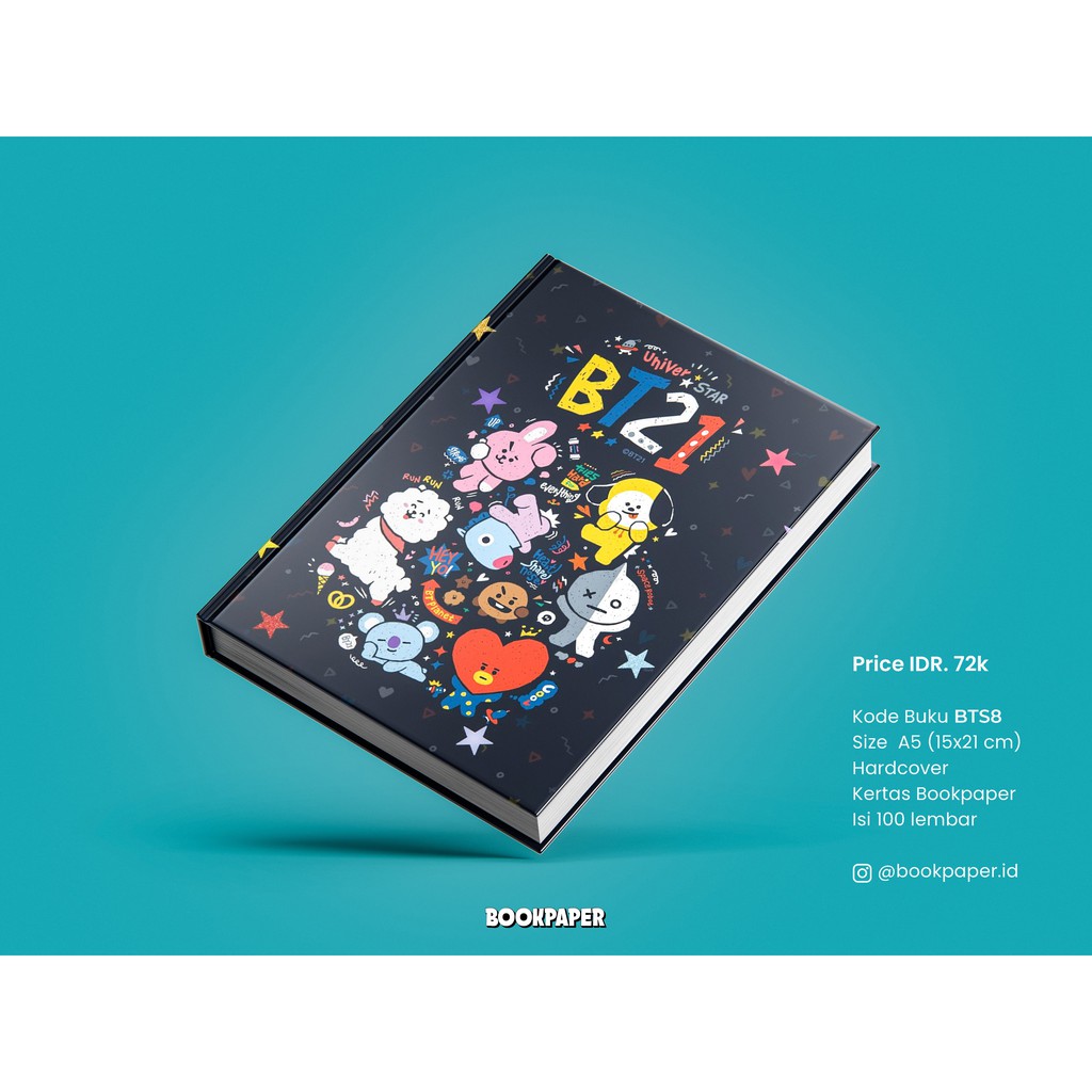 

NOTEBOOK / BUKU CATATAN BTS BT21 EDITION A5 HARDCOVER , NOTEBOOK, NOTEBOOK CUSTOM