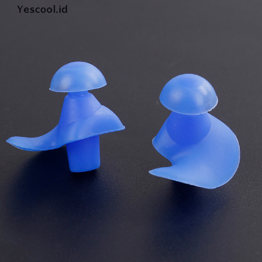 (Yescool) Earplugs Bahan Silikon Lembut anti Bising reusable Untuk Berenang / Tidur