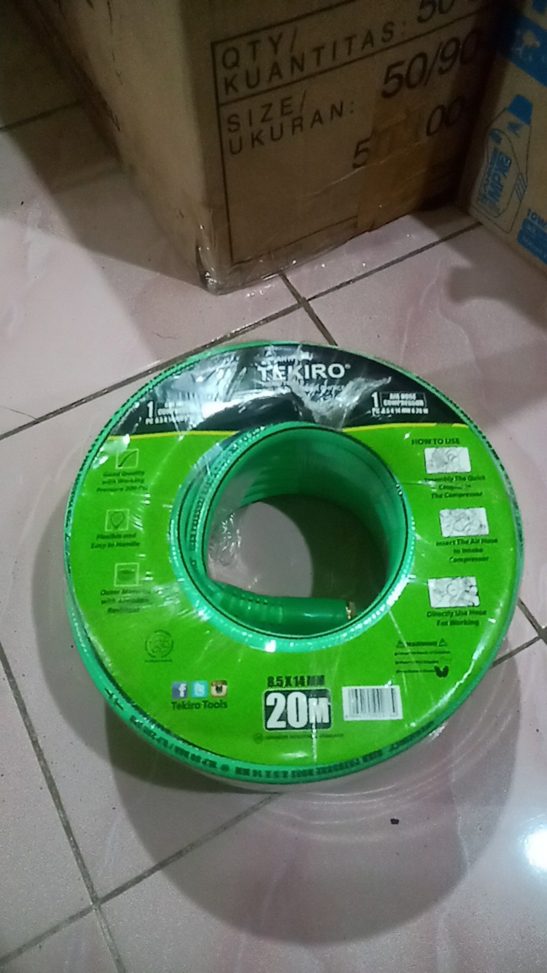 Selang Tekanan Tinggi 20 M Tekiro High Pressure Air Hose Kompresor Compressor Angin Udara 20m Meter