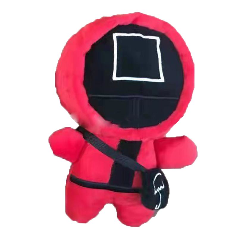 【Ready Stock】40cm Squid Game Red Guard Staff Worker Watcher Triangle Circle Plush Toys