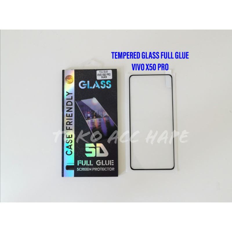 TEMPERED GLASS FULL GLUE 5D CURVE PREMIUM VIVO X50 PRO TERMURAH