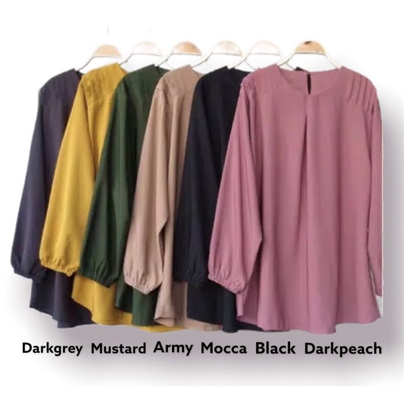 Dinda Atasan Jumbo /Blouse  Jumbo/ Over size Atasan Remaja Wanita Jumbo Terbaru Kekinian  Baju kerja