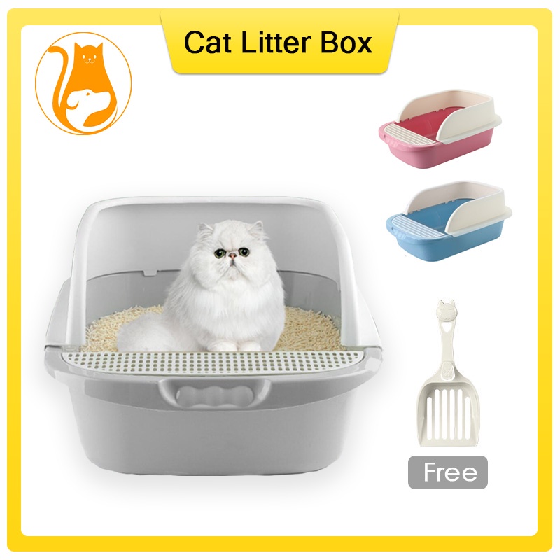 Hugopet Cat Litter Box Tempat Pasir Kucing Tempat Bak Pasir Kucing Tempat Pup Toilet Kucing Free Sekop Shovel