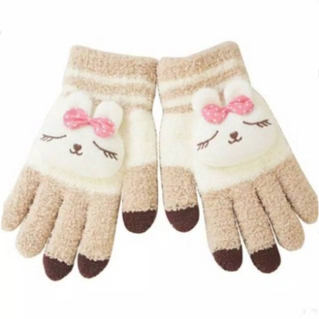 Winter Kids Woman Dolly Gloves Touchsreen Sarung Tangan Anak Wanita Musim Dingin Layar Sentuh