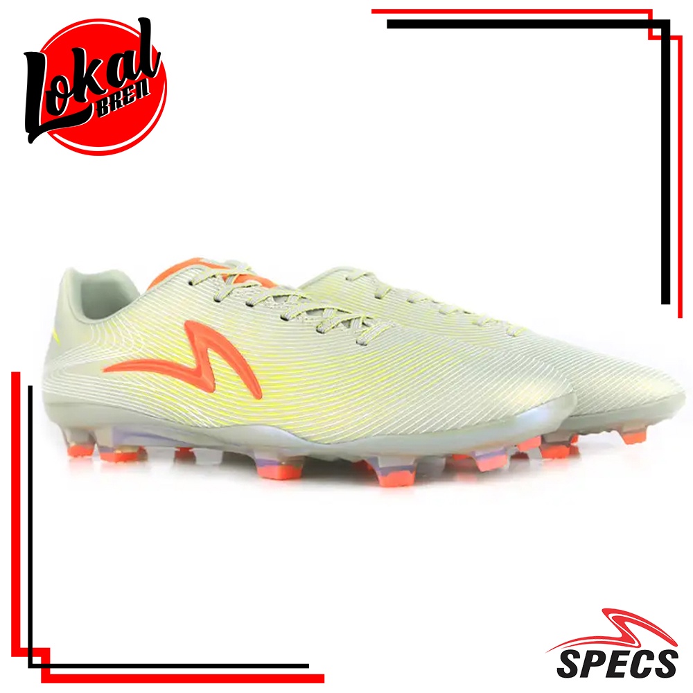Sepatu Bola / Sepatu Sepakbola Specs LS ULTRA FG Meta Crush Ether Grey Shocking Orange