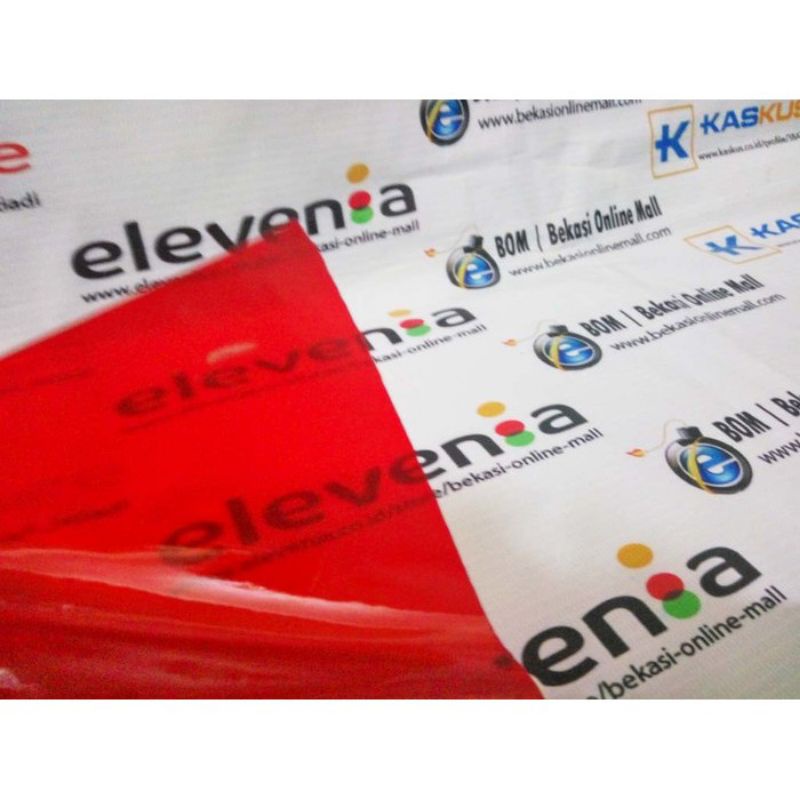 Stiker skotlet skotlight merah transparan bening