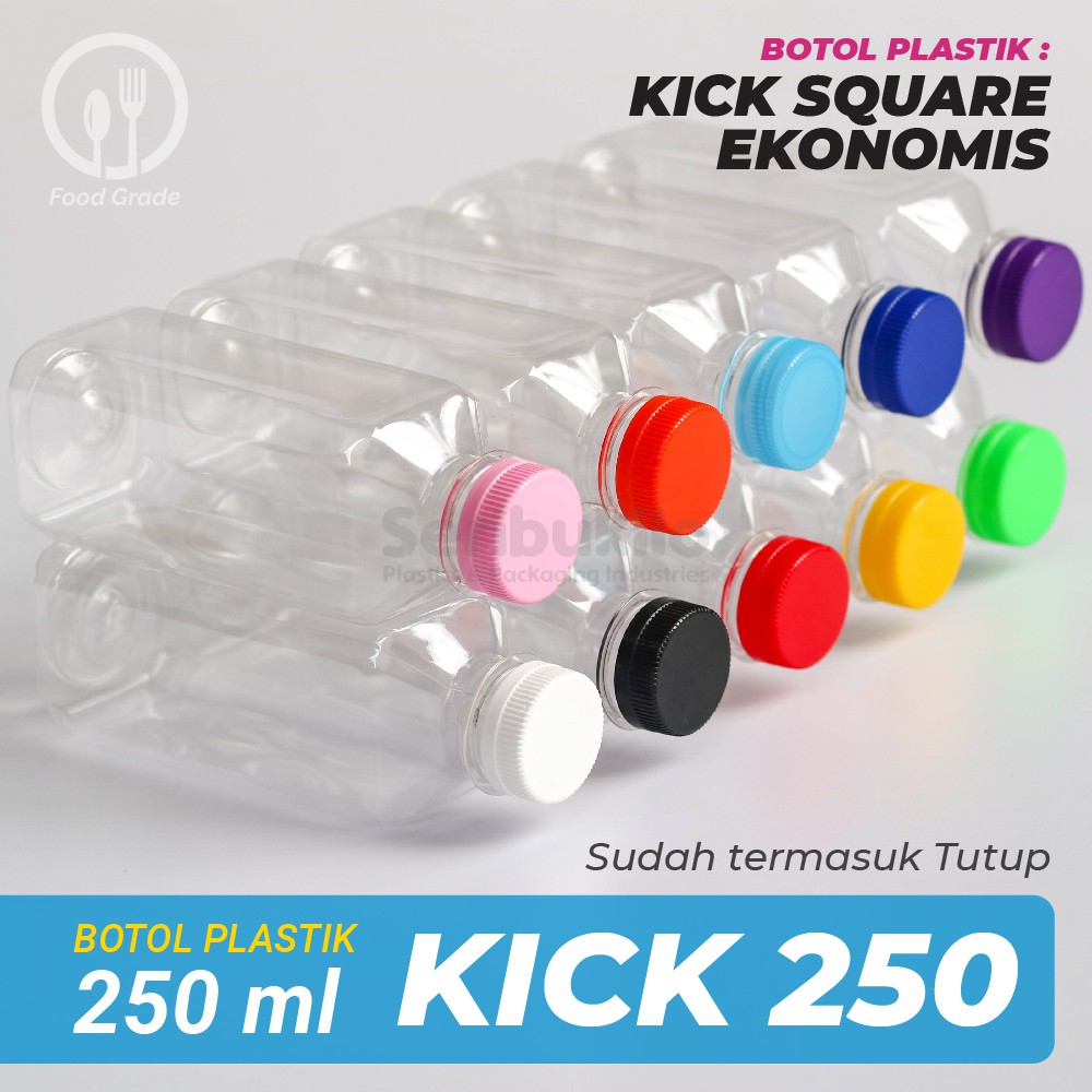 Botol Kick 250 ml / 12,5 Gram / Botol Kick Square 250 ml - GOSEND &amp; GRAB