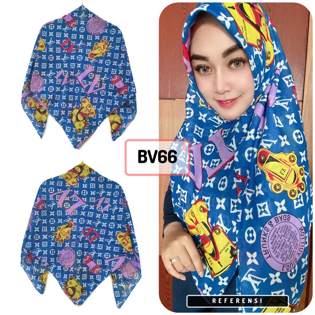 VOAL JILBAB DENAY KW SEGIEMPAT MOTIF LV TERBARU - BV66