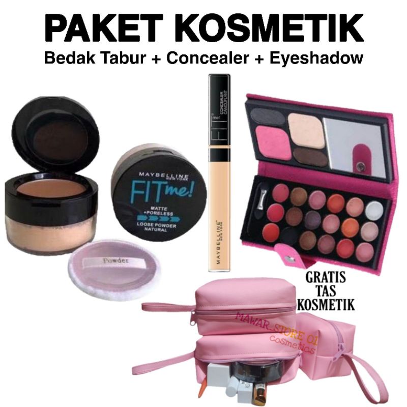 Paket Kosmetik Maybellin Bedak Tabur Fit Me#