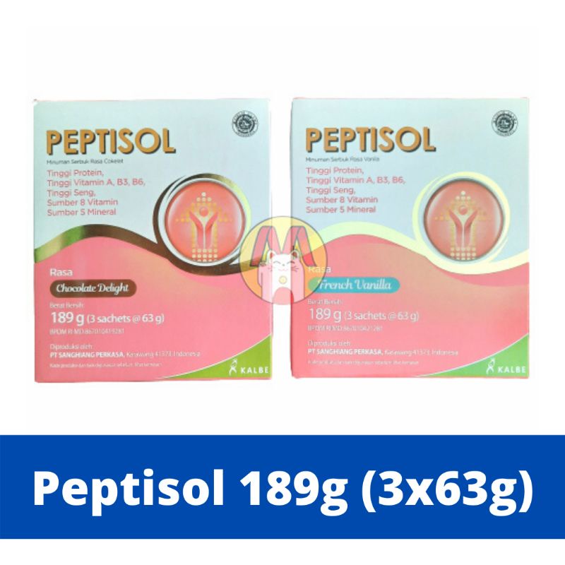 

Peptisol 189g (3x63g) Susu Tinggi Protein & Sumber Vitamin bagus untuk membantu pemulihan & nutrisi