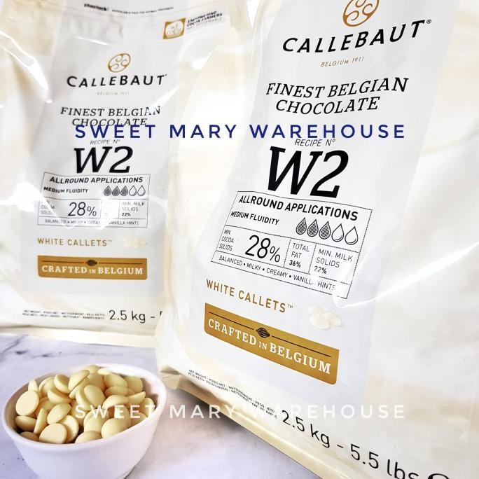 

Callebaut W2 WHITE 500gr Chocolate Couverture 28% Coklat Putih Coin