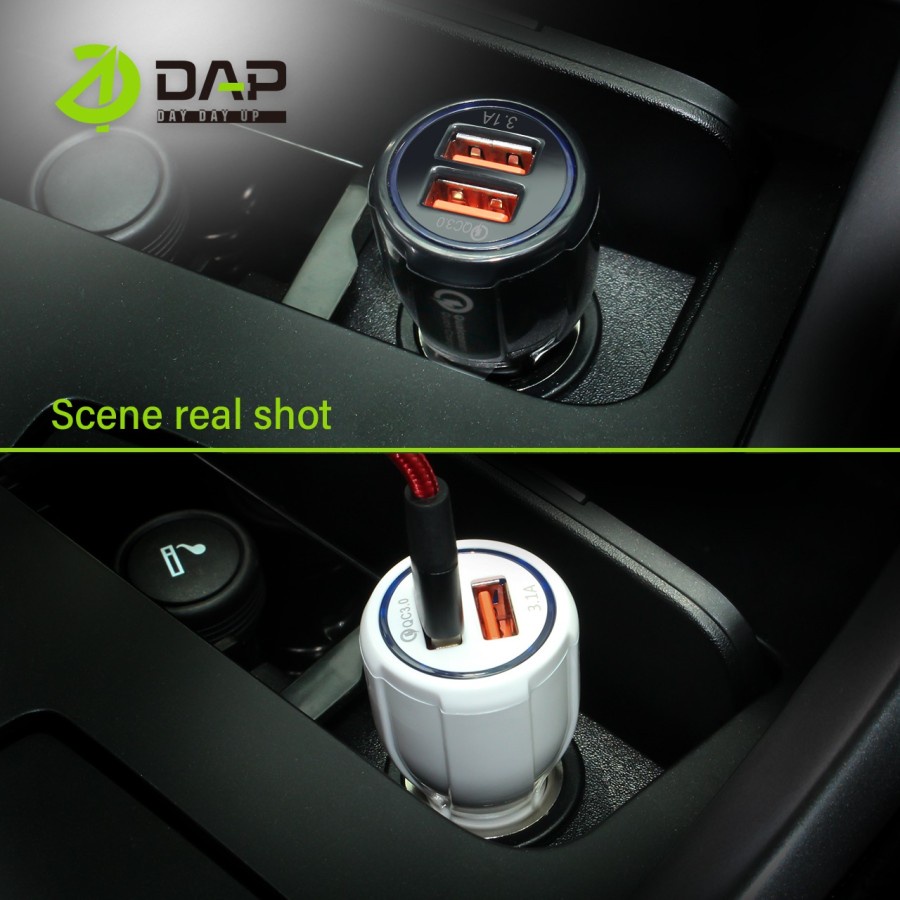 Charger Mobil DAP D-C3.0N Car Charger Fast Charging Dual Port 3.0