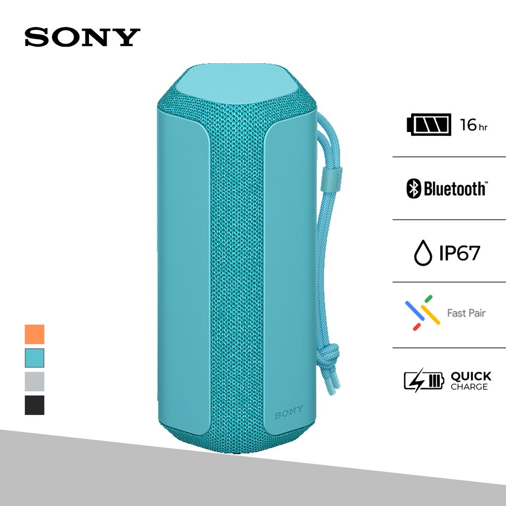 Speaker Sony SRS-XE200 X-Series Speaker Bluetooth Mega Bass Battery Up to 16h For Android &amp; IOS - Blue Portable Wireless Speaker