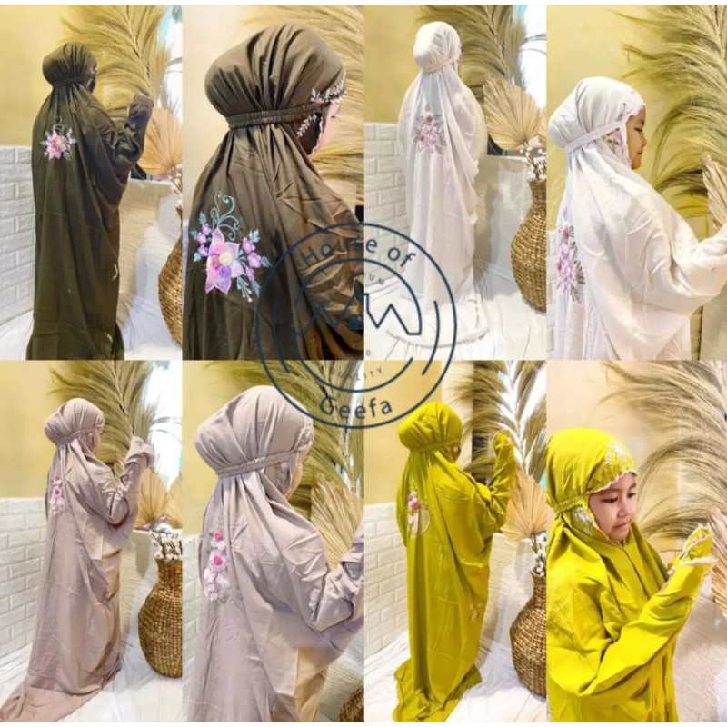 House of Geefa - Mukena Anak Adem - Mukena Bordir Tile- Rukuh Anak - Rukuh Wanita - Rukuh Terusan