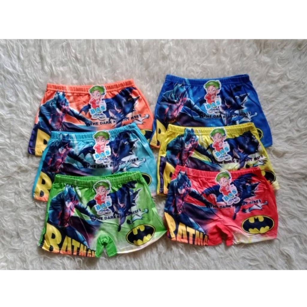 MURAH... 3 PCS - 6 PCS CELANA BOXER ANAK LAKI/BOXER ANAK LAKI-LAKI KARAKTER/MOTIF RANDOM/CELANA DALAM MODEL BOXER