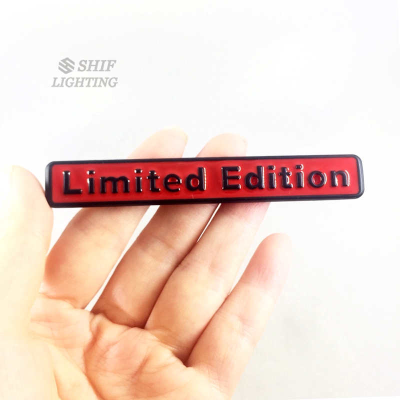 1pc Stiker Emblem Logo Besar 3D Bahan Metal Edisi Terbatas Untuk Samping Mobil Universal