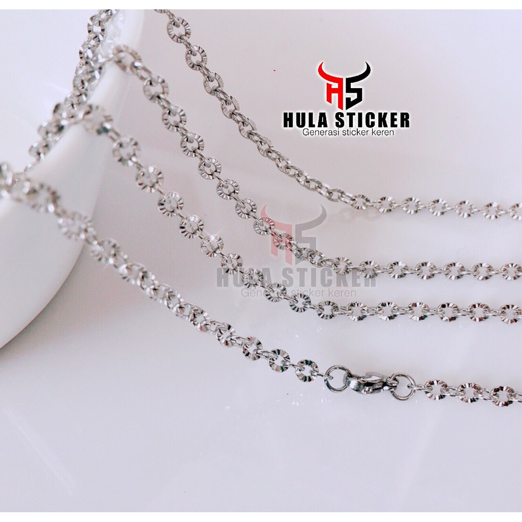 Kalung Rantai Titanium Nuri Sinar Import Stainless 316L Chain Anti Karat Pria Wanita