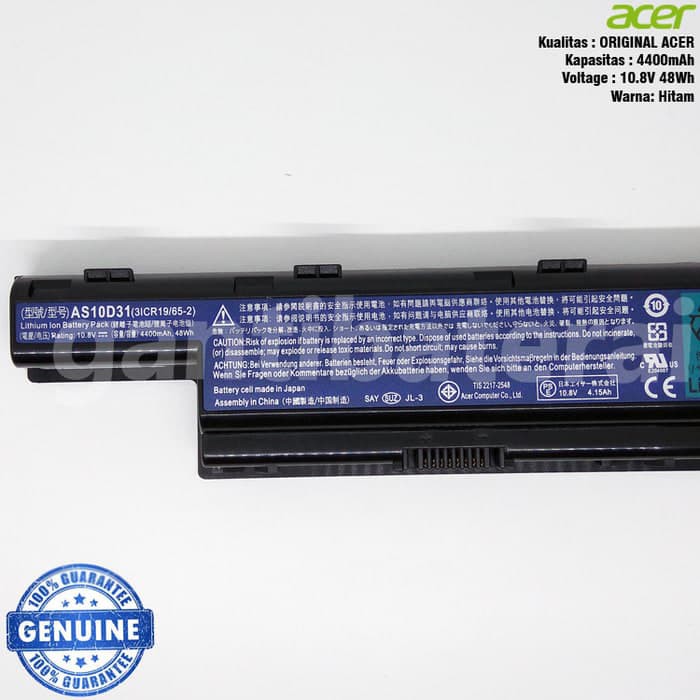 Baterai Original Acer Aspire 4750 4750G 4750Z 4752 4752G 4741 4752ZG