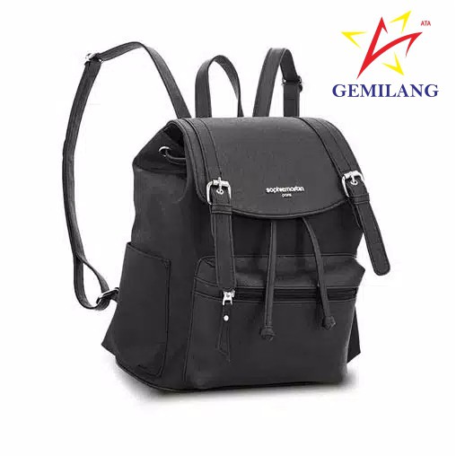 TAS RANSEL BACKPACK SOPHIE MARTIN AXELARD KULIT HITAM/TAS WANITA/TAS RANSEL IMPORT/TAS KULIT HITAM