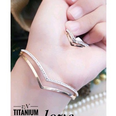 Titanium Set Perhiasan Wanita Rosegold Fuji 48222