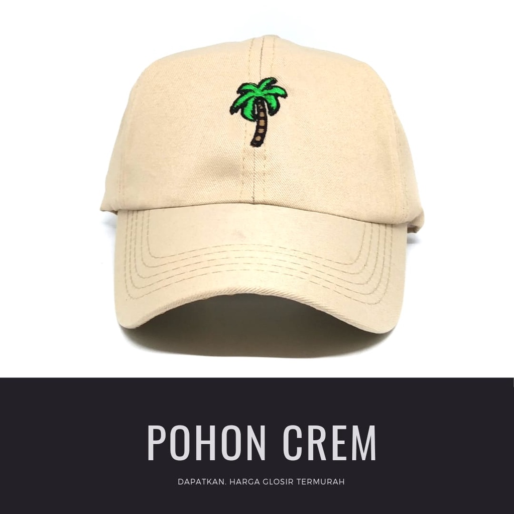 Termurah Topi baseball / garis tiga / challange / reclusive / kaktus / smile / pesawat kertas / yours / brotosaurus dino / daun kecil rasta / pohon kelapa  ring premium dan pertamax pria wanita kpop korea-pohon crem