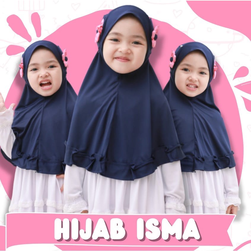 HIJAB ANAK UKURAN PAUD,TK,SD USIA 3,4,5,6 TAHUN MODEL TERBARU/HIJAB ISMA