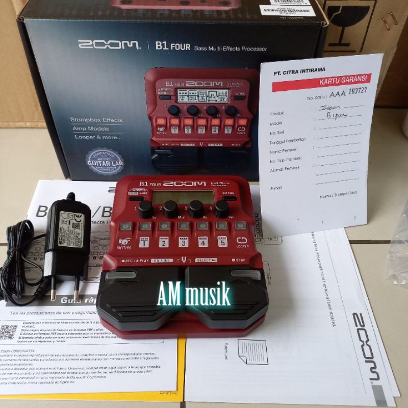 EFEK GITAR ZOOM B1 FOUR BASS MULTI PROCESSOR ORIGINAL