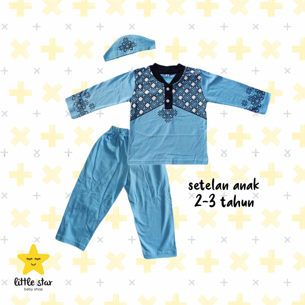 Baju Koko Motif Setelan Lebaran Anak 5-6 Tahun