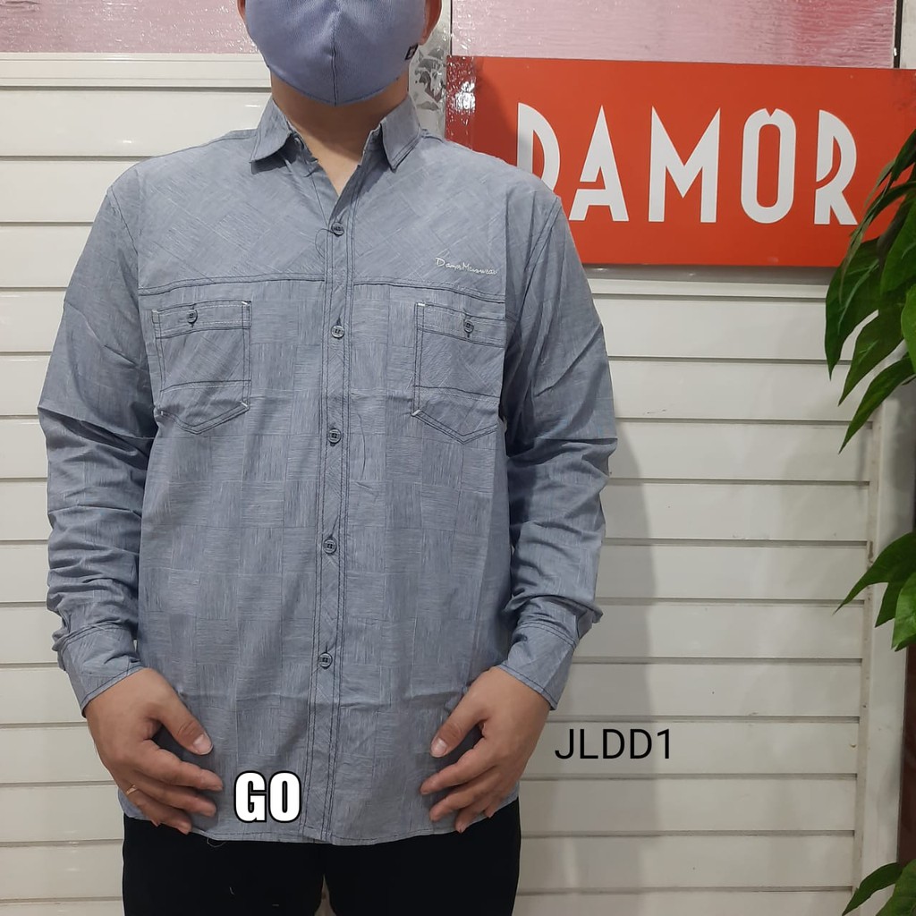 bego JLD DAMOR(CRESSIDA) KEMEJA Cowok Pakaian Pria Kemeja Dewasa Slimfit Lengan Panjang