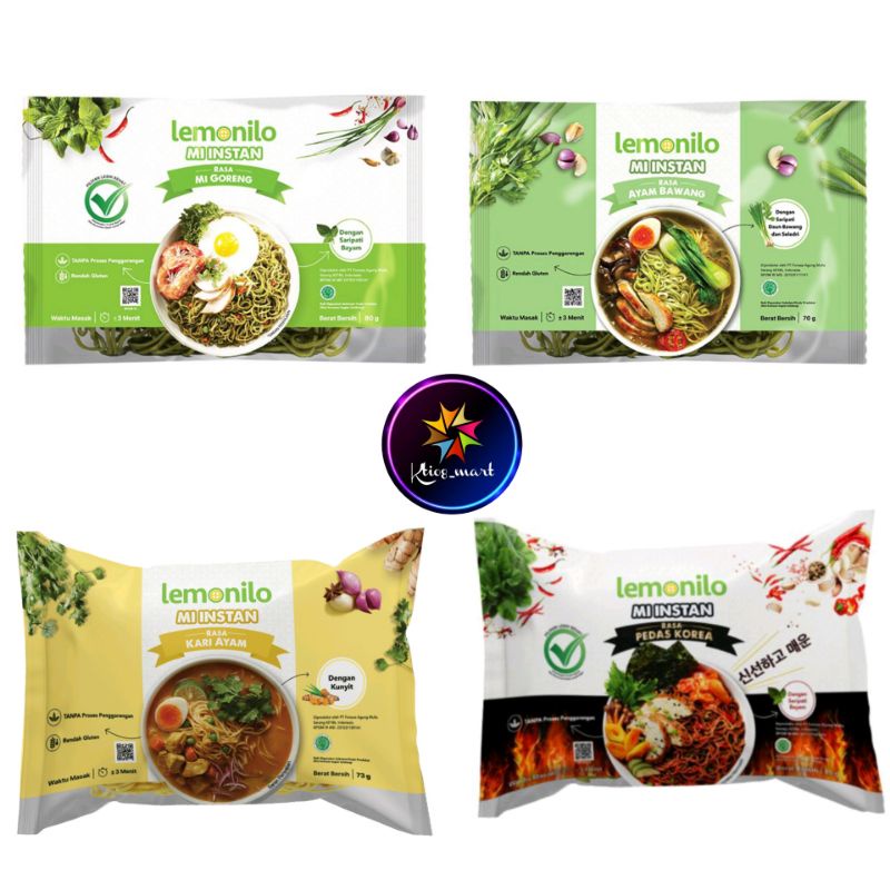 

Lemonilo Mie Instan Mie Goreng/Ayam Bawang/Kari Ayam/Pedas Korea