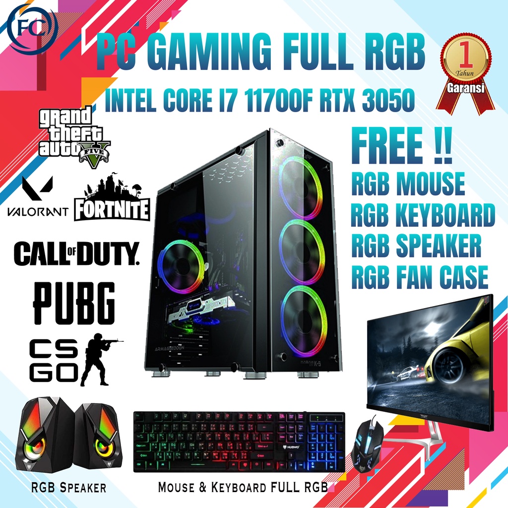 PC GAMING / DESIGN / LIVESTREAMING DDR4 I7 11700F / 16GB / RTX 3050 8GB