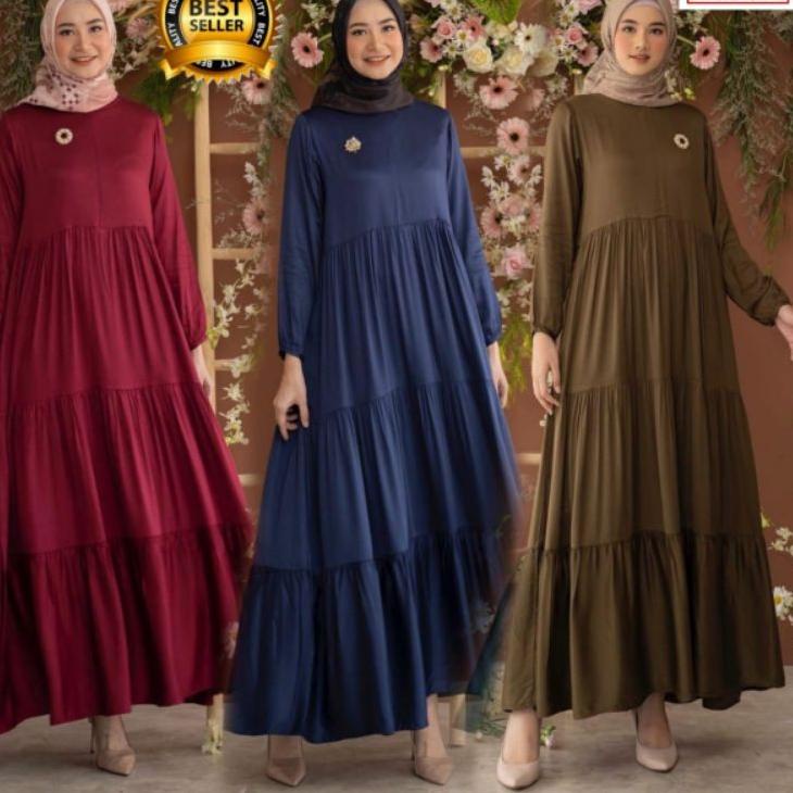 Paling Dicari.. Baju Gamis Wanita katun rayon polos terbaru homedress homedres polos busui terbaru j