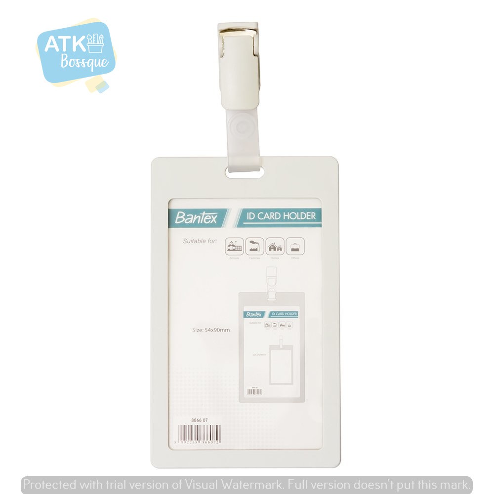 

Bantex ID Card Holder With Clip 54x90mm Portarit Putih #8866 07