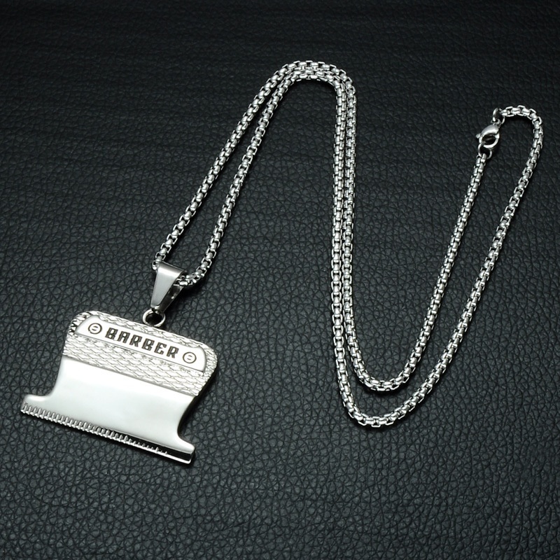 New men's fashion barber shop razor pendant necklace barber jewelry