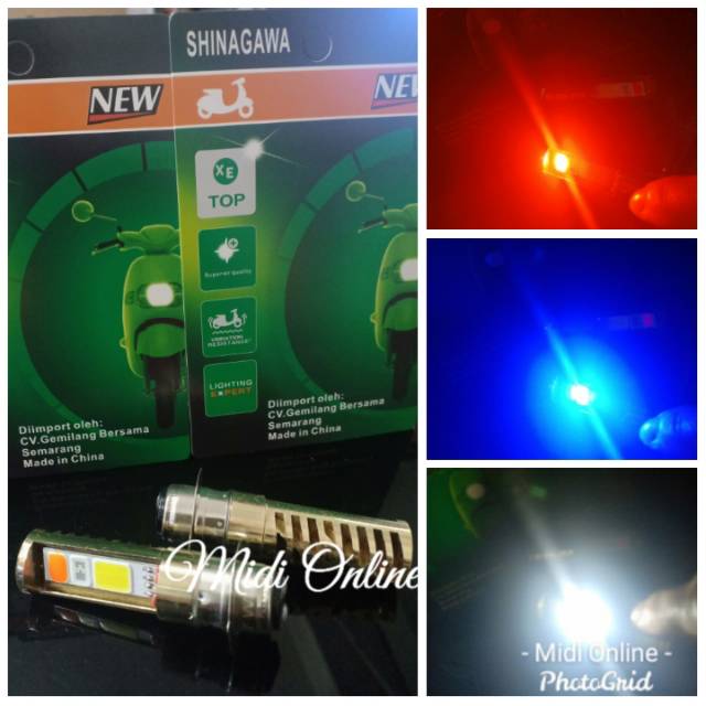 Lampu Depan Led Motor Matic - Lampu Led Utama H6 Flash - Lampu Depan H6 3 Warna DC