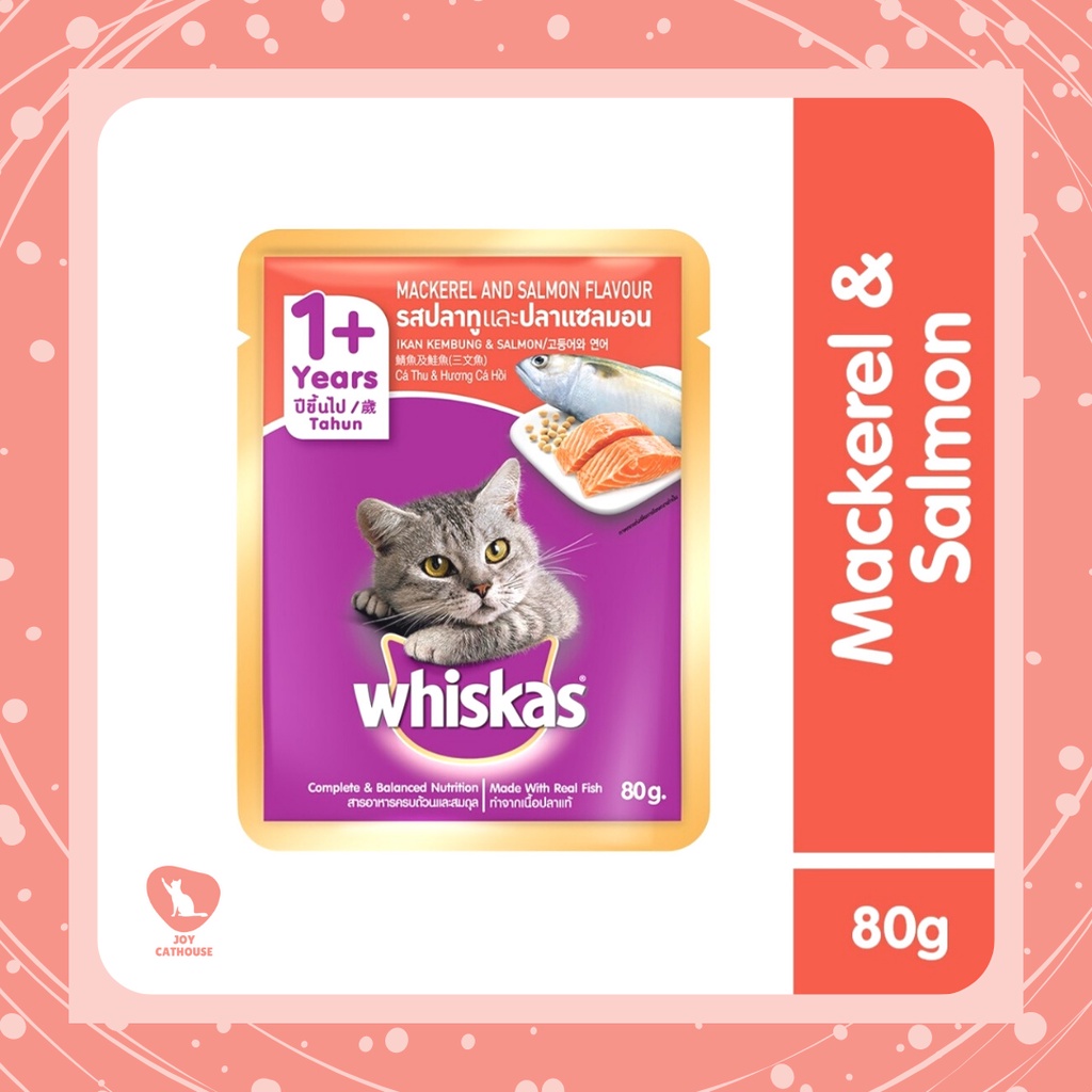 WHISKAS Makanan Kucing Basah Pouch Adult Starter Pack rasa Mackerel 80gr