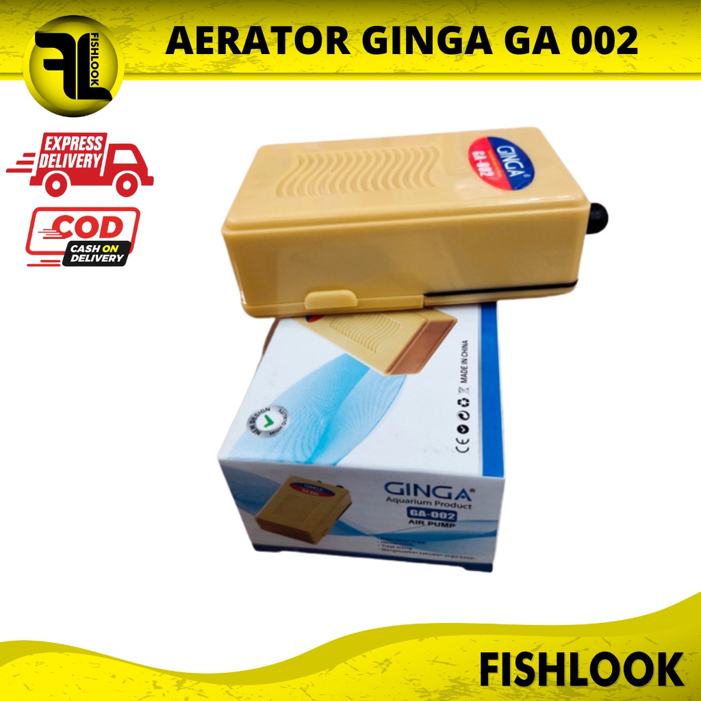 GINGA GA 002 Mesin Aerator portable Airpump Aquarium Baterai Batre mancing pancing ikan GA002