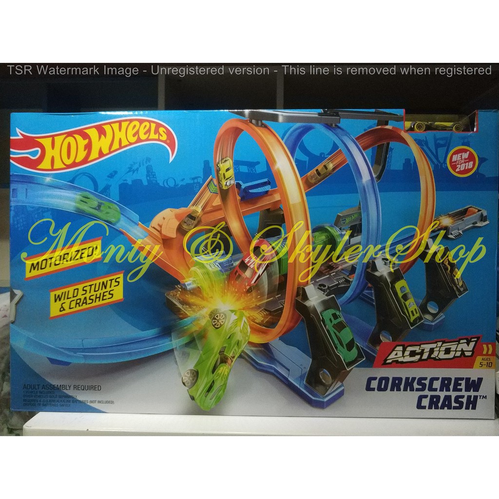hot wheels corkscrew crash assembly