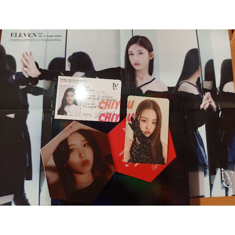Album IVE 'ELEVEN' ver 1 black only pc wonyoung photocard id card folded poster leeseo massage card 