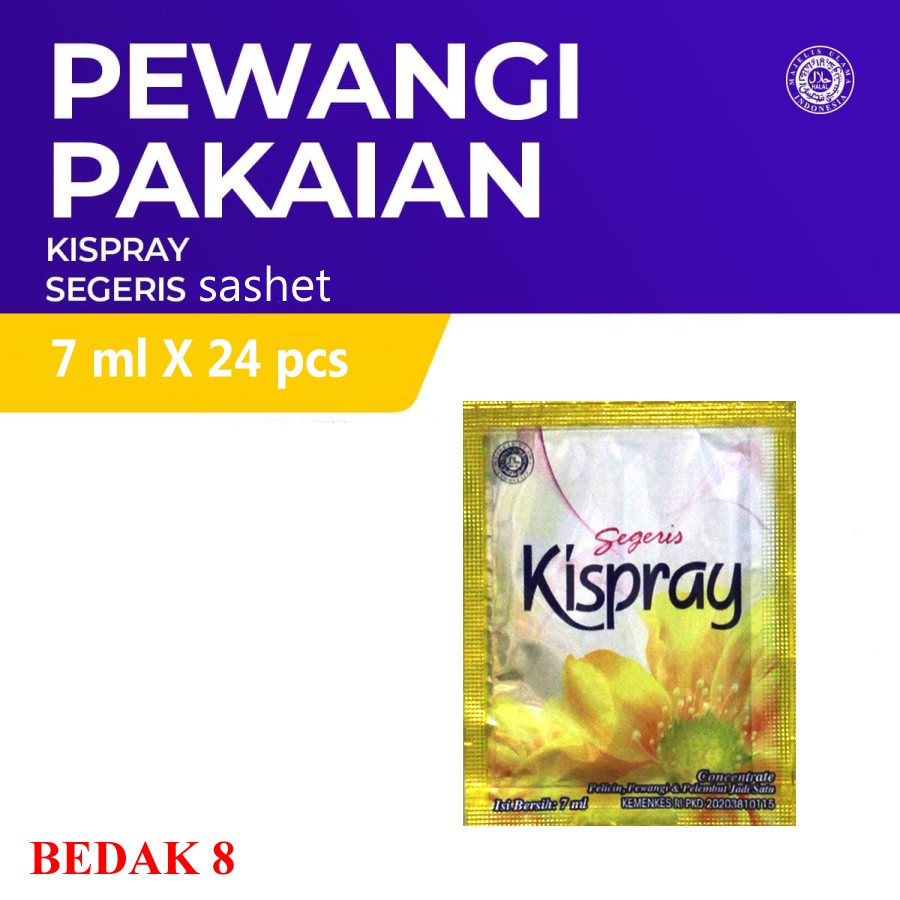 Kispray Sashet 7 ml X 24 pcs | Amoris |Violet | Bluis | Segeris/ Pelicin Pewangi Pelembut Pakaian