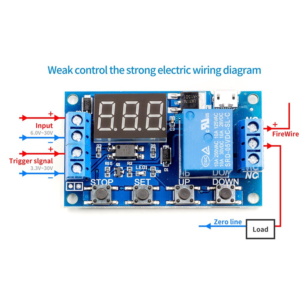 TDR MODULE 6-30V RELAY MODULE SWITCH TRIGGER TIME DELAY CIRCUIT