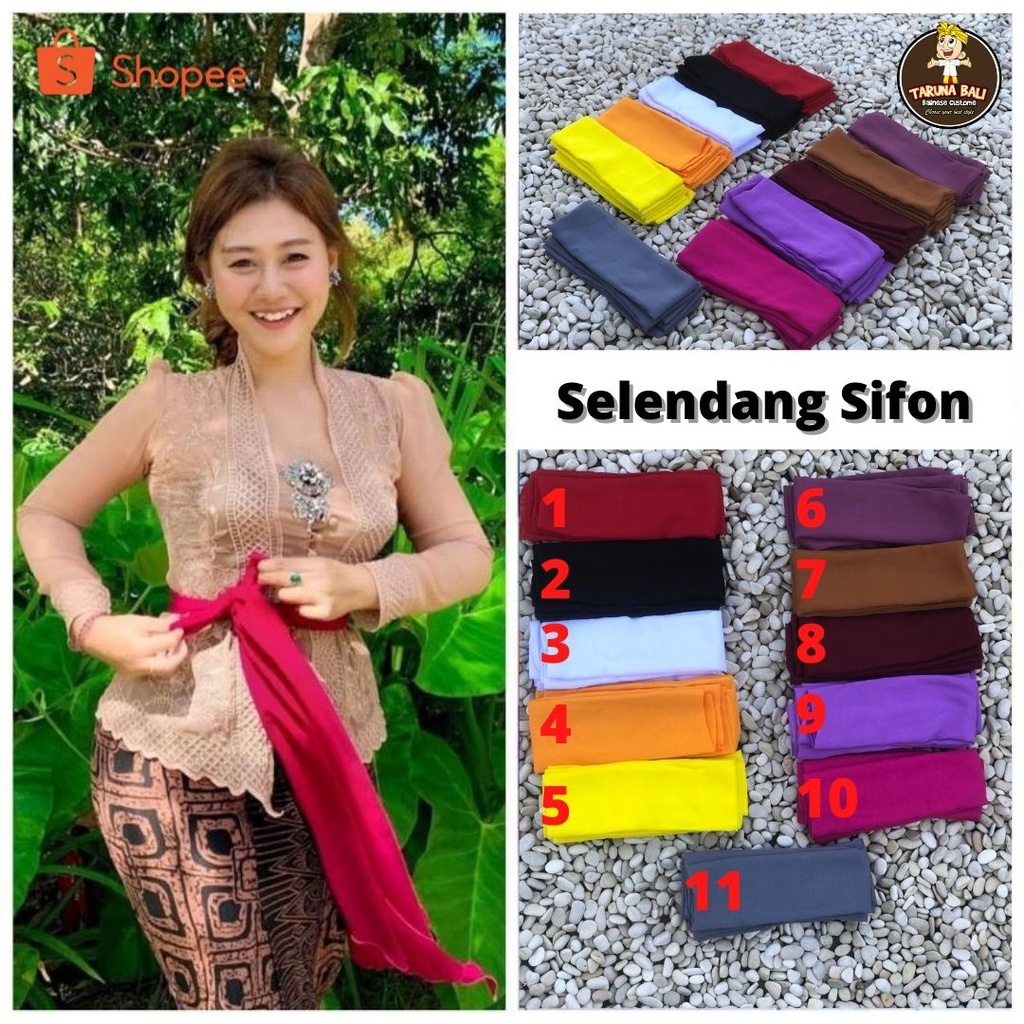 SELENDANG CHIFFON || SELENDANG SIFON BALI WARNA WARNI