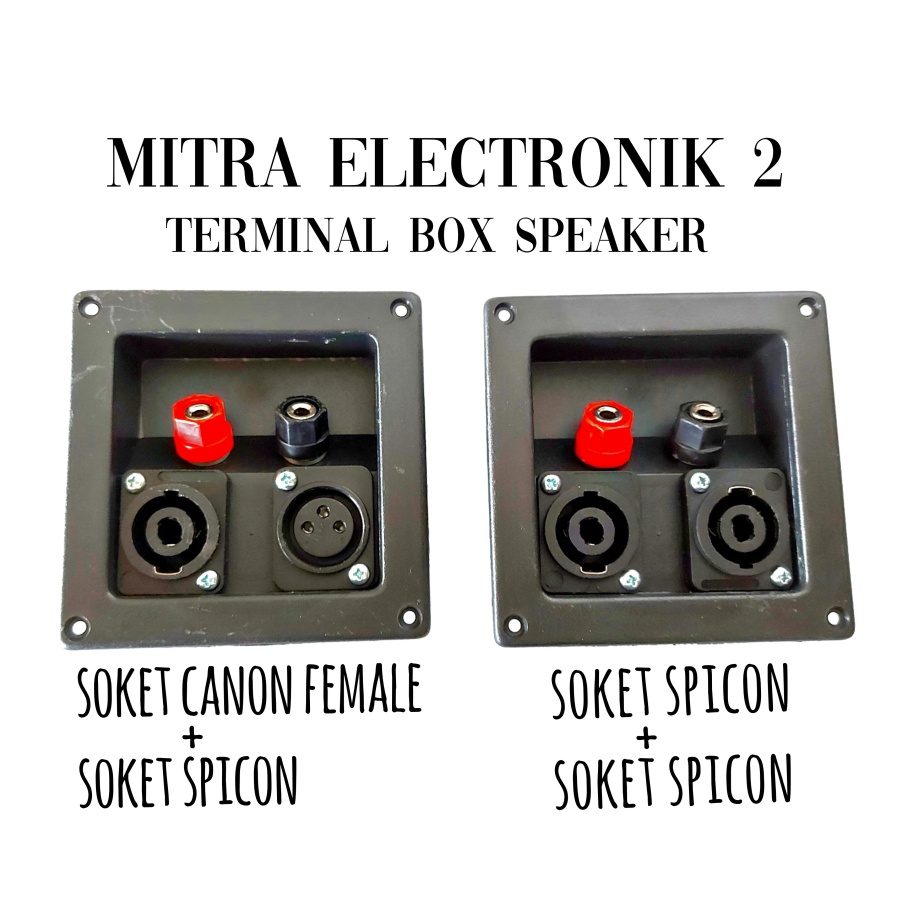 TERMINAL BOX SPEAKER PLUS BINDING POS PLUS SOKET SPICON DAN SOKET CANON FEMALE