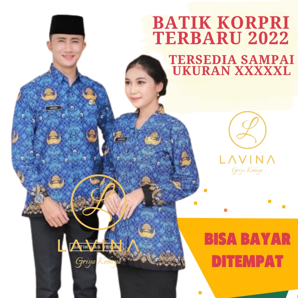 BAJU SERAGAM BATIK KORPRI PNS WANITA dan PRIA UKURAN SAMPAI JUMBO