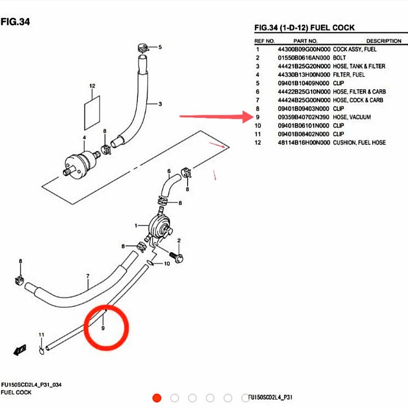 Selang Hawa Suzuki Satria Fu 150 09359B40703N390 30cm