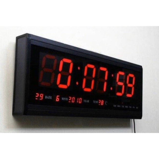 Sonifer Jam Dinding Digital Besar LED Clock SMS-4819 Red