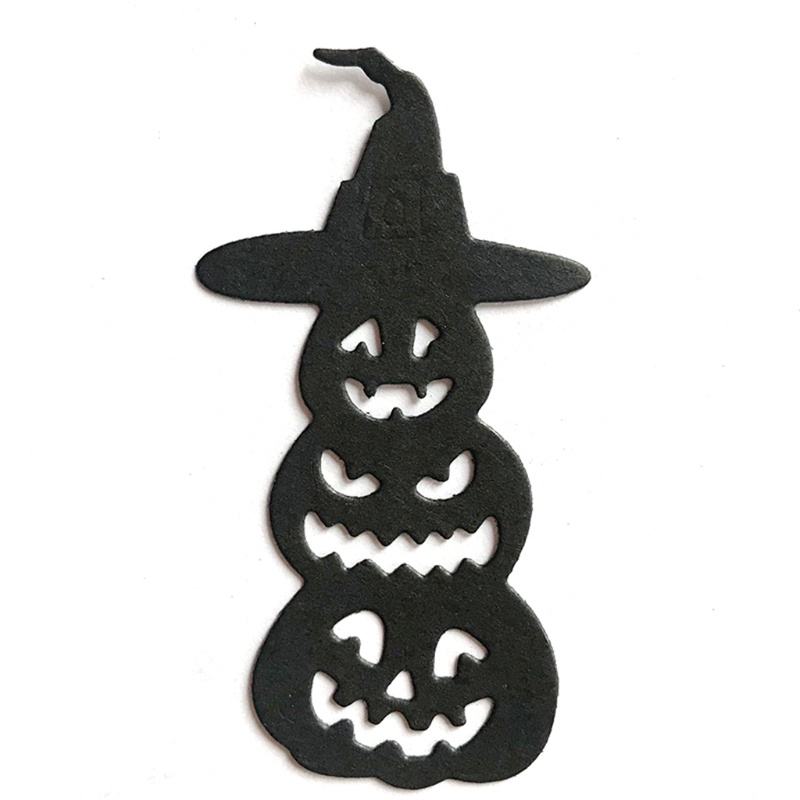 Stensil Cutting Dies Bentuk Labu Penyihir Halloween Bahan Logam Untuk Scrapbook Album Kertas