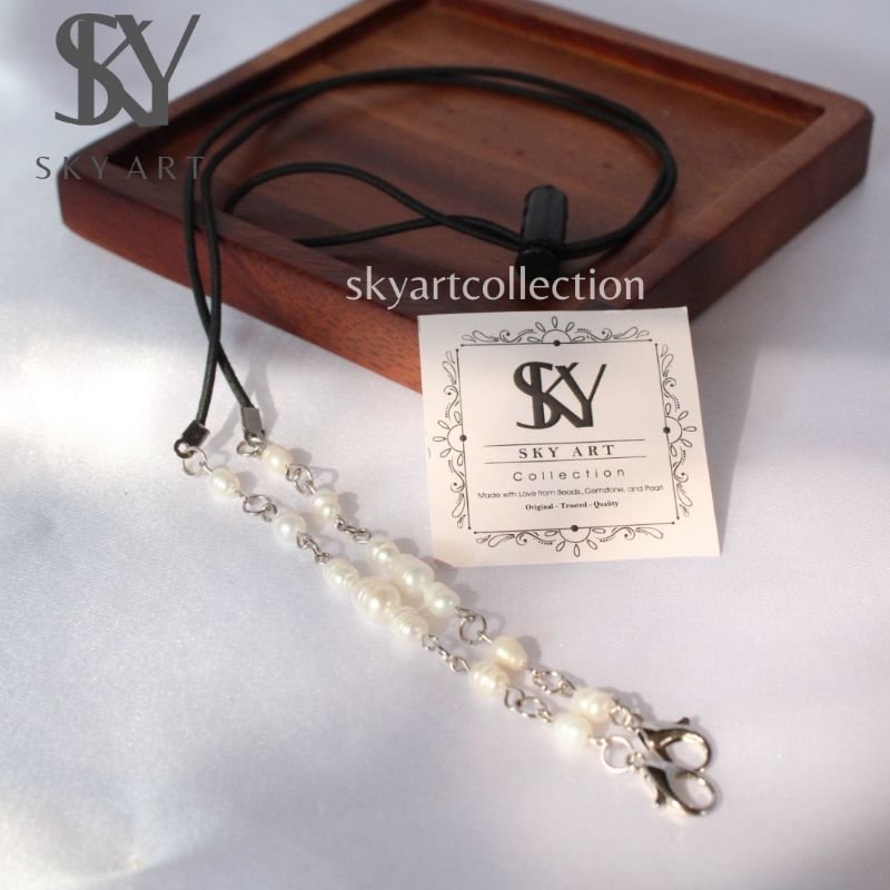 STRAPMASK MUTIARA LOMBOK ASLI//TALI MASKER//KALUNG MASKER//KONEKTOR MASKER